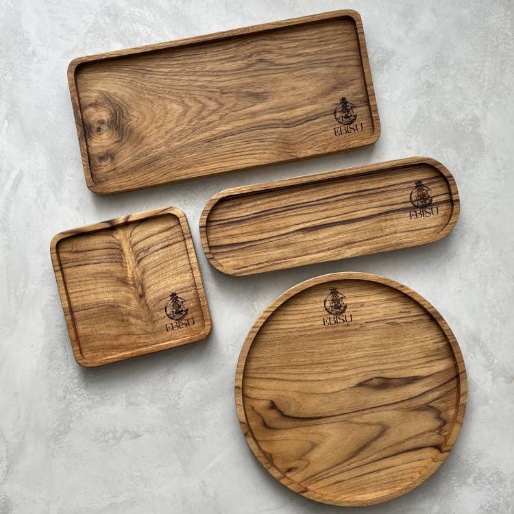 Lokatan assorted wooden trays handcrafted in Bali